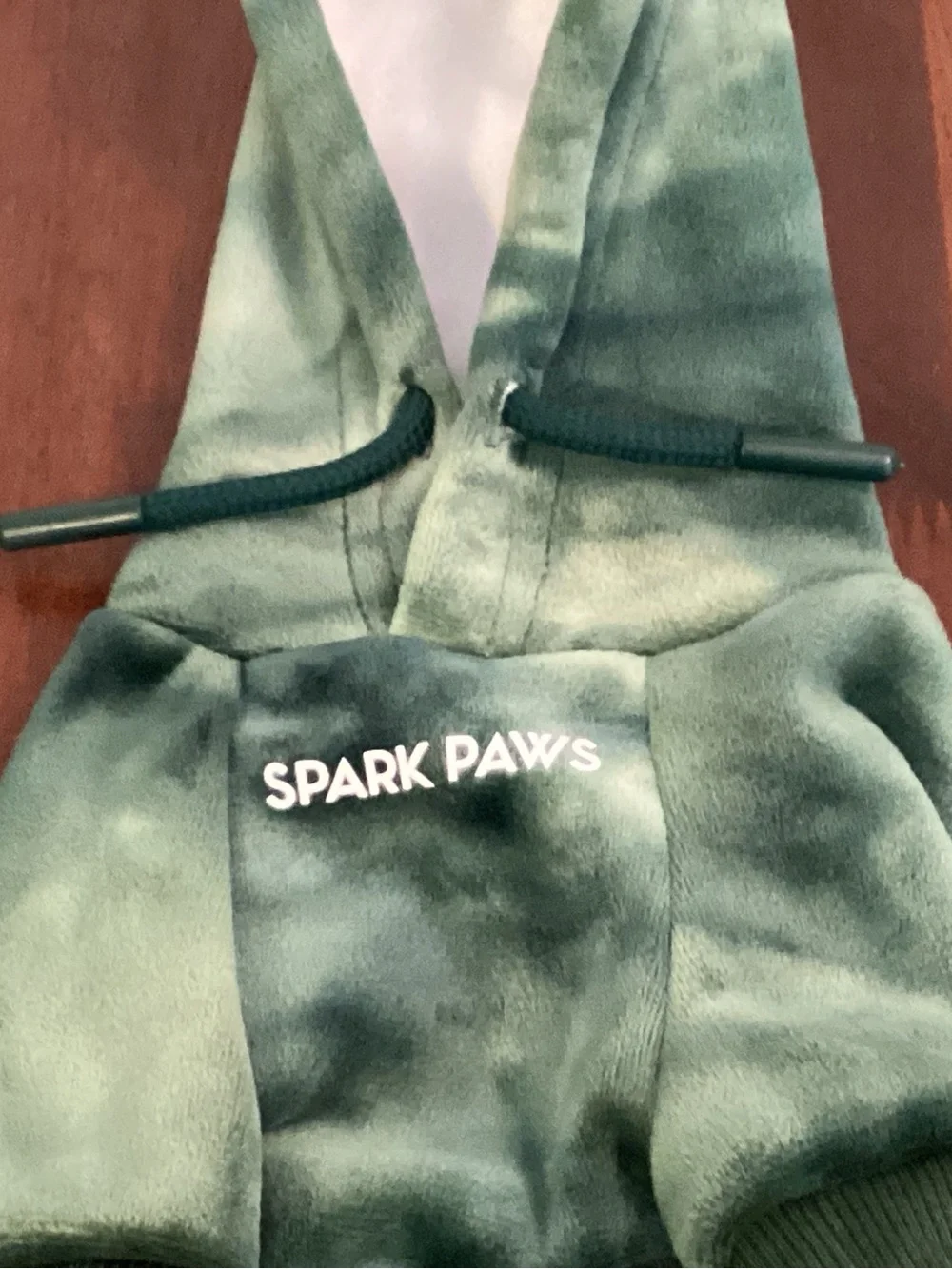 Spark Paws Green Plush Dog Hoodie XS new